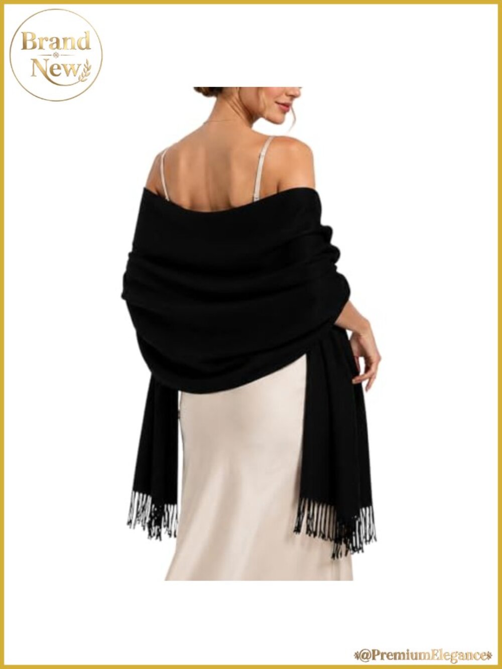 Fringe Shawl Wrap Pashmina Scarf for Wedding Evening